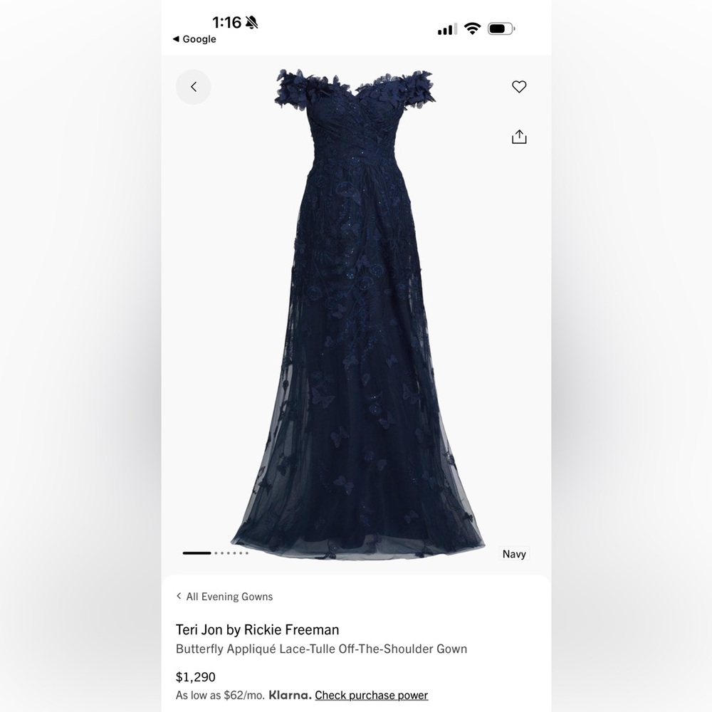 Teri Jon by Rickie Freeman Butterfly
Applique Gown